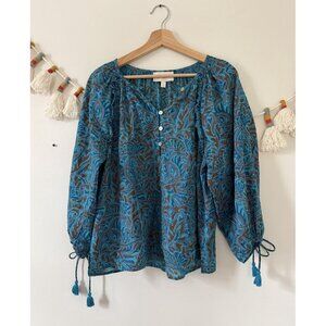 Cleobella Revolve Jayda Zuri Block Paisley Print Top Blouson Feminine Romantic M
